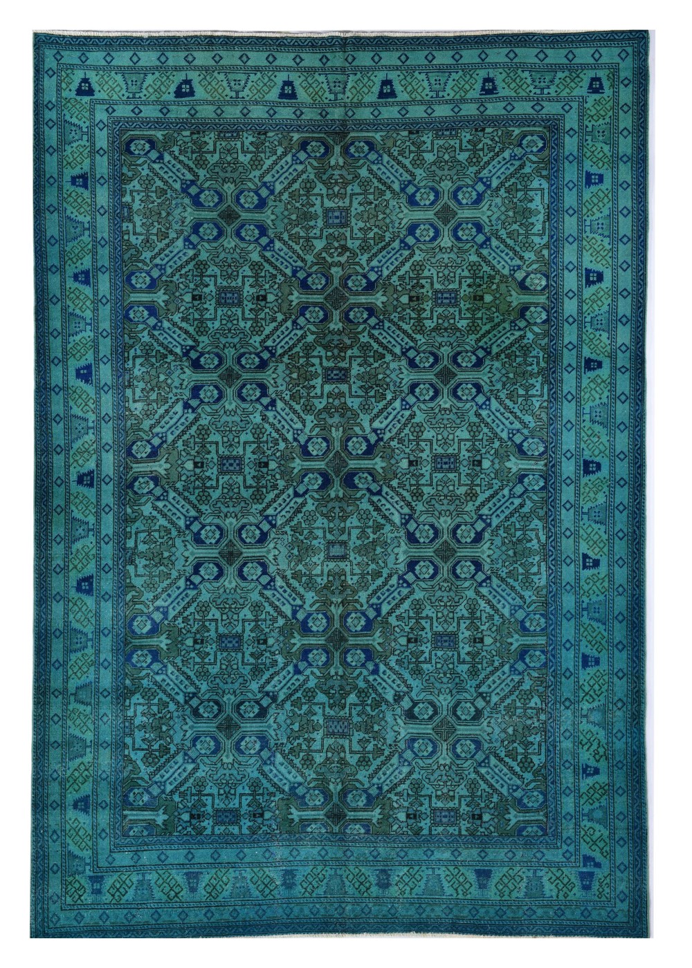 Obsidian GridVintage El Dokuma Yün Halı 277x195 cm AND991067277X19554