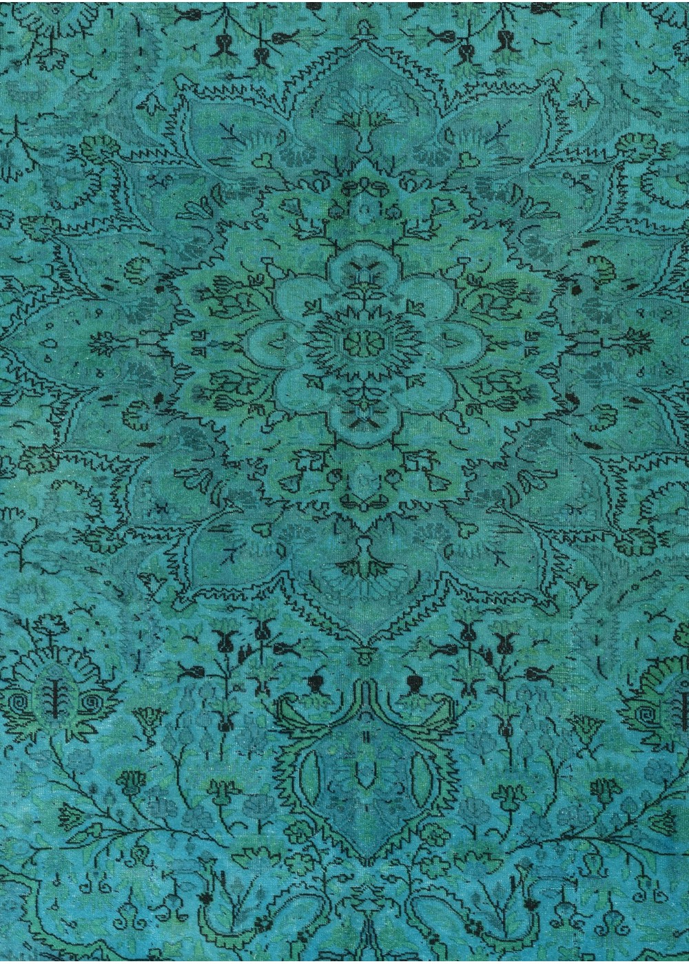 Verdigris Pattern Vintage El Dokuma Yün Halı 282x196 cm AND991068282X196553