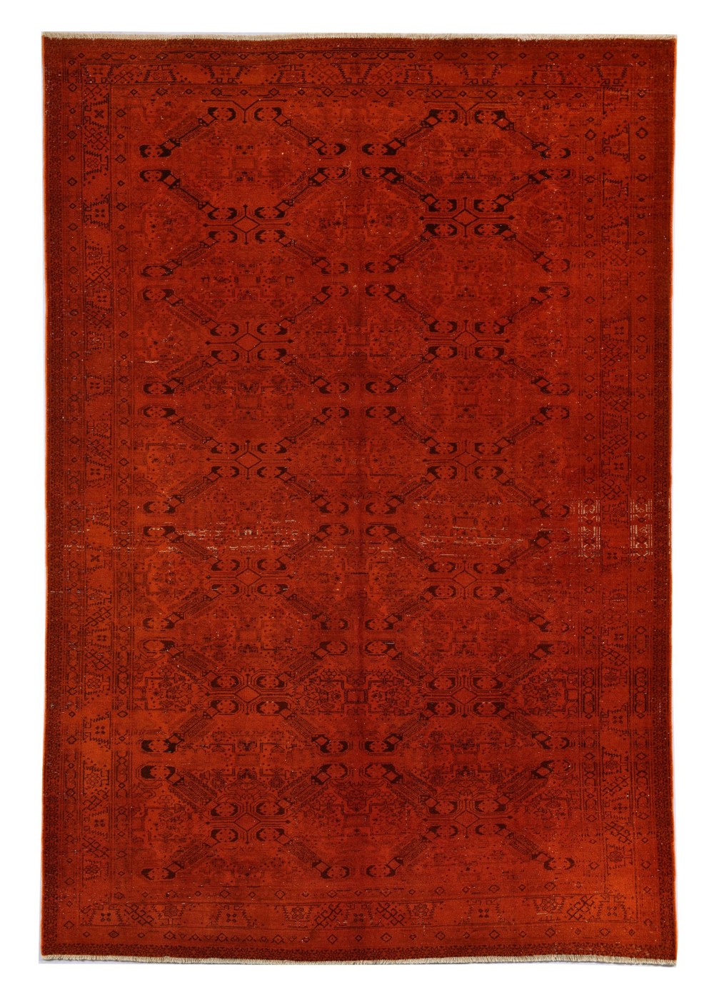 Saffron Grid Vintage El Dokuma Yün Halı 277x195 cm AND186022277X195541
